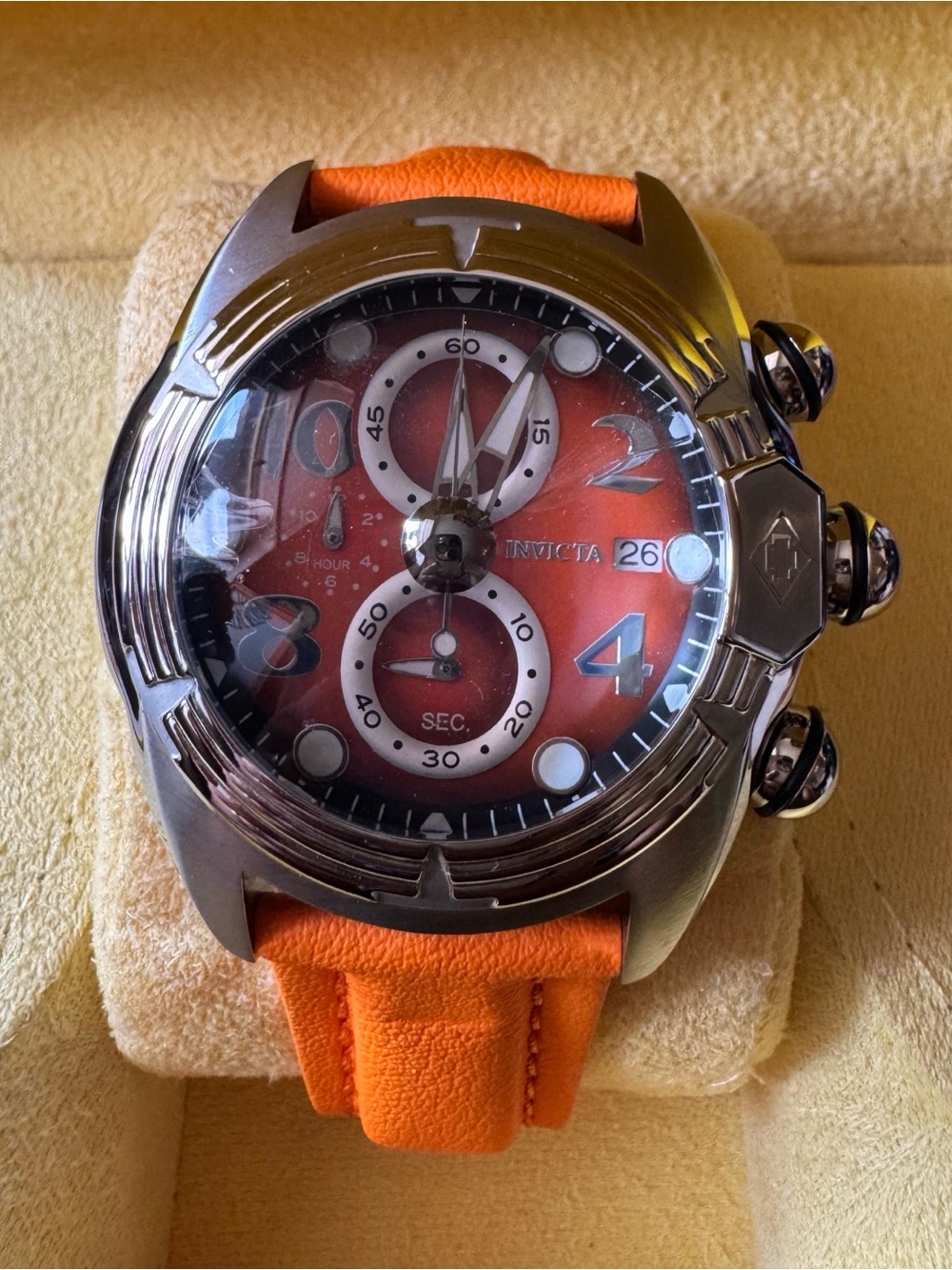 Invicta Men's Orange Dial and Strap Chronograph Watch - Picture 1 of 4